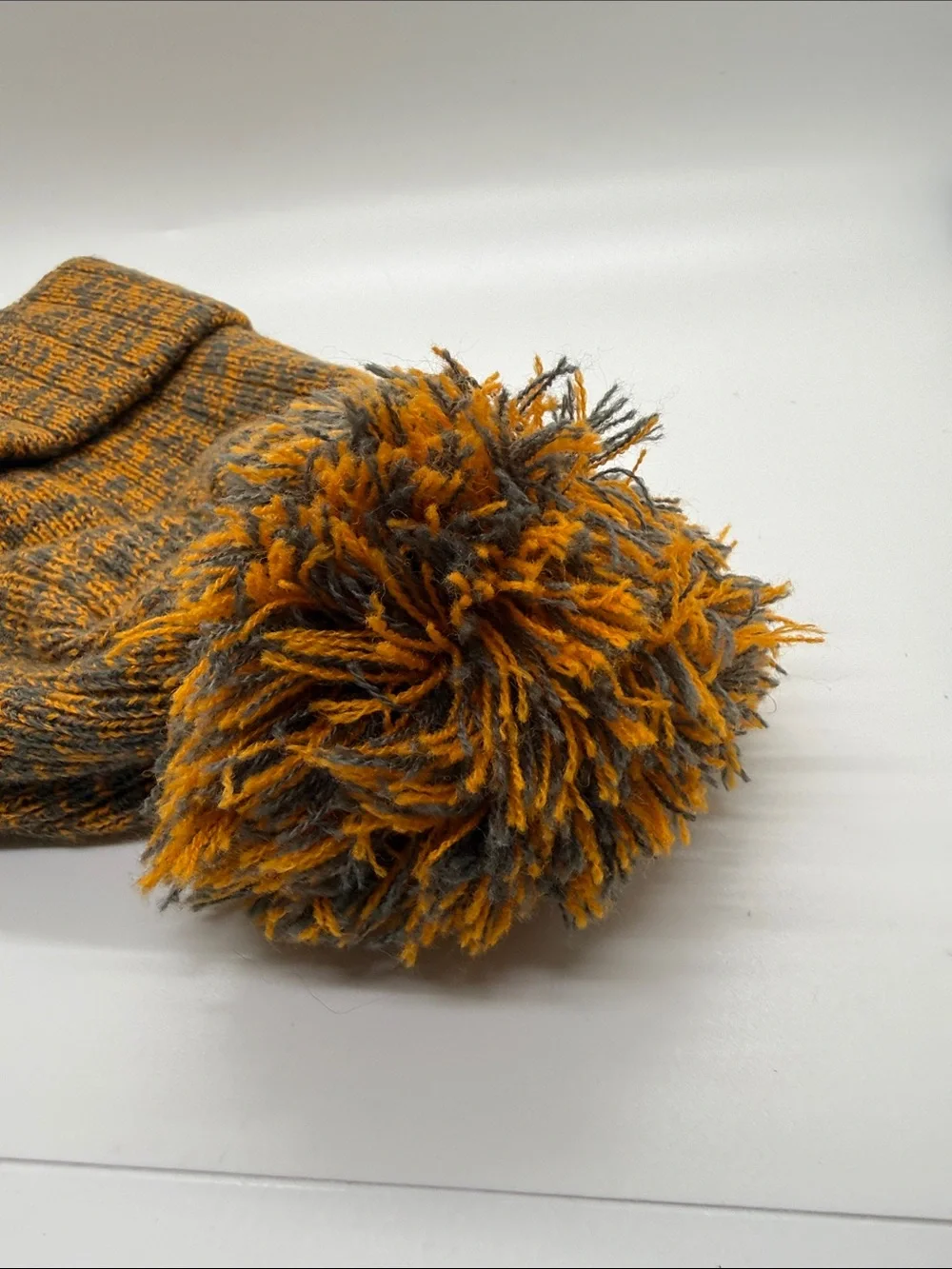Unisex Teva Pom Pom Gray and Orange Beanie New Without Tags